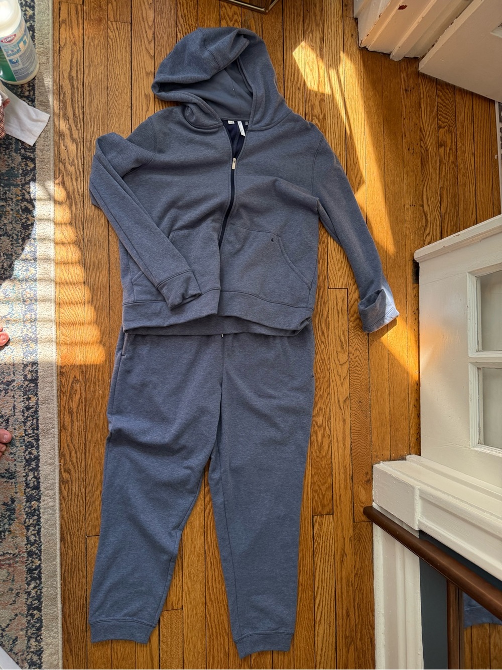 Travis Mathew Slate Blue Hooded Zip Sweatshirt & Joggers - Size XL